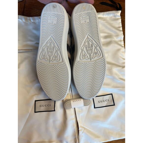 NEW GUCCI Ace GG Monogram Men\'s Wool Logo Sneakers 7.5 main image 8